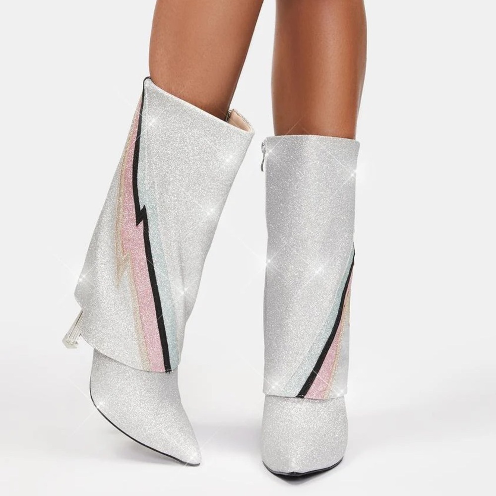Azalea Wang- Ziggy Silver Boots
